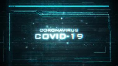 Coronavirus, h1n1, sars ve yaygın grip başlıklarının dijital dosya dosyasının soyut döngüsü. 
