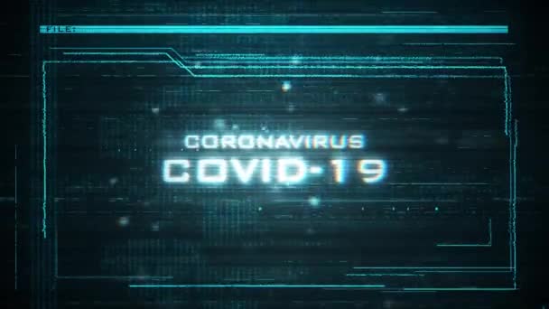 Abstracte Looping Digitaal Bestand Met Titels Voor Coronavirus H1N1 Sars — Stockvideo