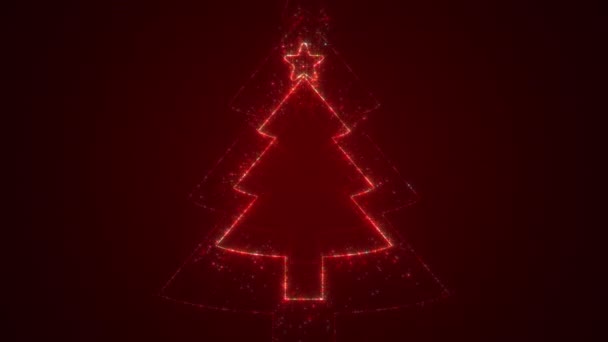Árbol Navidad Abstracto Partículas Modernas Con Túnel Estrellas Que Rodea — Vídeo de stock