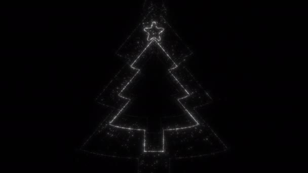 Modern Partikel Abstrak Christmas Tree Alpha Channel Matte Star Tunnel — Stok Video