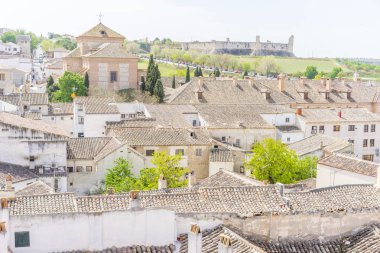 Chinchon, Madrid, İspanya eski kiremit çatılar. Tarihi kasaba Madrid yakınlarındaki Chinchon ana meydanda üst tarafındaki görüntülemek