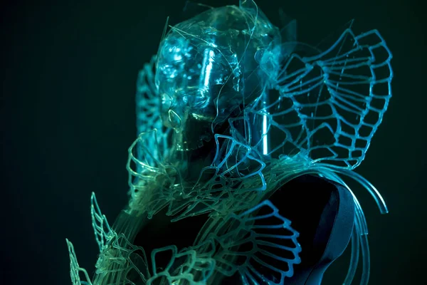 Hazine Kristal Kafatası Kostüm Termoplastik Sanatsal Modelleme Malzemeden Gotik Karanlık — Stok fotoğraf