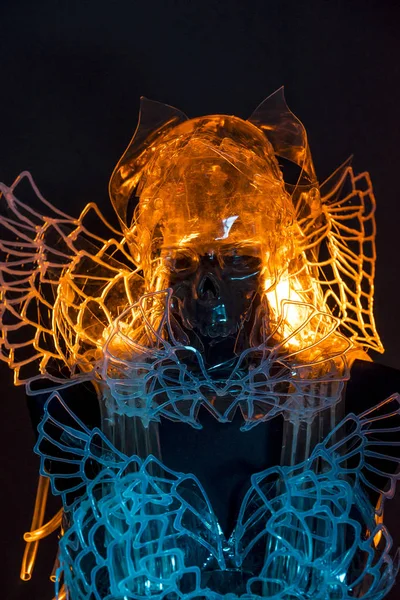 Spiritual Costume Crystal Skull Gothic Dark Design Made Thermoplastic Artistic — Stock Photo, Image