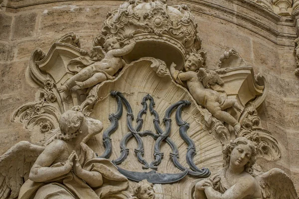 Ornamenty Sochy Gotického Stylu Španělský Starověkého Umění — Stock fotografie