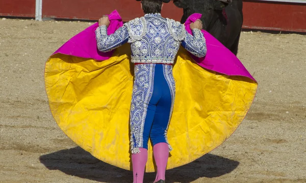 Corrida Toros Tradicional Fiesta Española Donde Matador Lucha Contra Toro — Foto de Stock