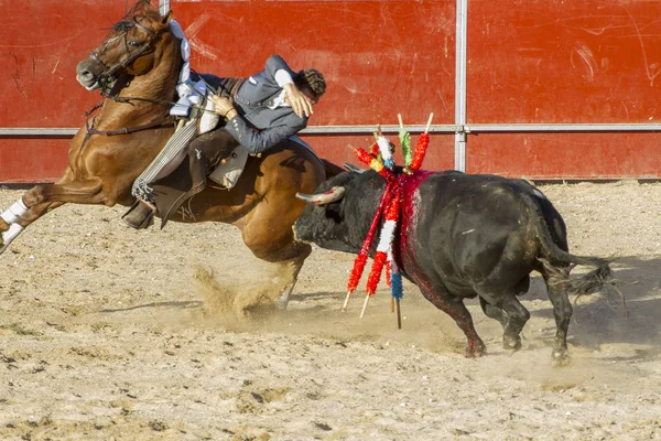 Madrid Spain September 2010 Bullfight Horses Also Known Rejoneadores Traditional — Stock Photo, Image