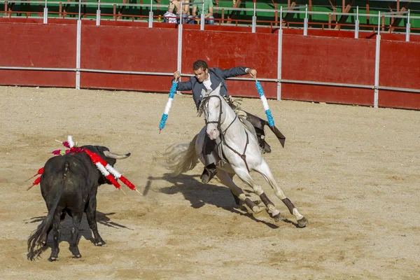 Madrid Španělsko Září 2010 Býčí Zápasy Koňmi Také Známý Jako — Stock fotografie