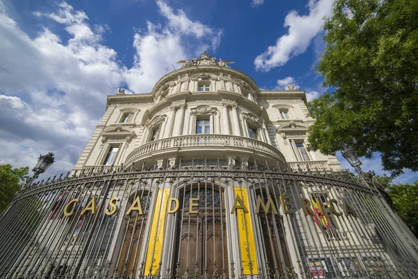 Madrid Hiszpania Lipca 2018 Casa Ameryka Budynek Instytucji Kultury Wspieranie — Zdjęcie stockowe
