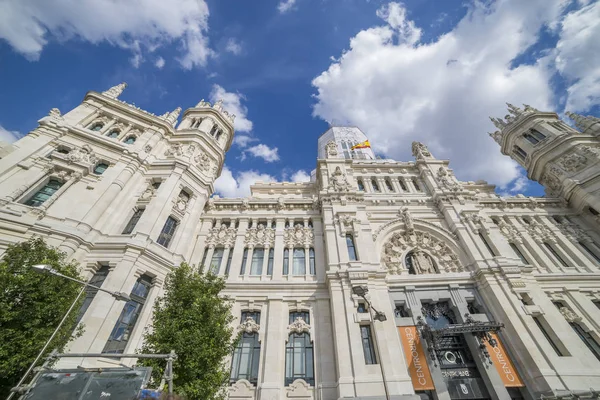Madrid Belediye Veya Eski Iletişim Palace Spanya Cibeles Çeşme — Stok fotoğraf