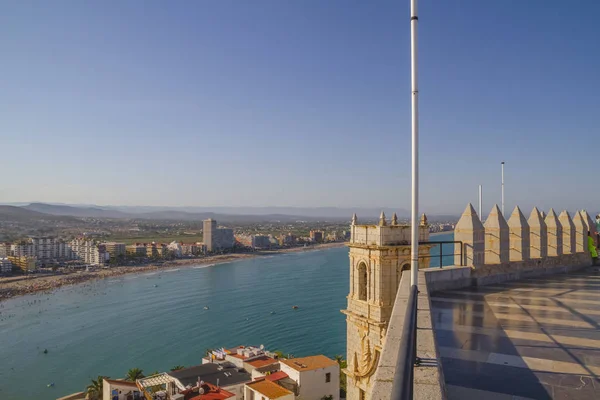 Vista Cidade Peniscola Valência Espanha Turismo Paisagem Espanhola Com Mar — Fotografia de Stock