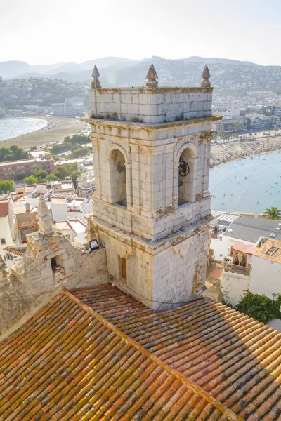 Torre Vista Cidade Peniscola Valência Espanha Turismo Paisagem Espanhola Com — Fotografia de Stock