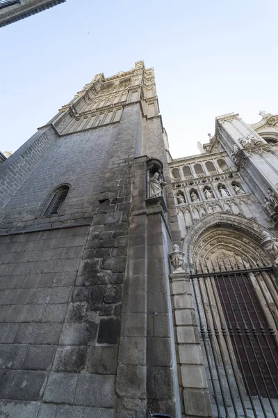 Torre Toledo Catedral Primada Santa Maria Toledo Fachada Igreja Espanhola — Fotografia de Stock