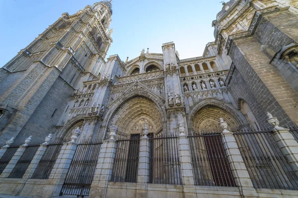 Толедо Собор Primada Санта Марія Толедо Фасад Іспанської Церкви Готичному — стокове фото