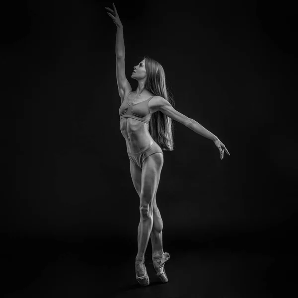 Ballerina Sierlijke Jongedame Balletdanser Gekleed Inspan — Stockfoto