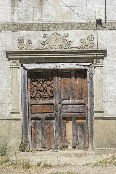 Old Wooden Doors Ancient Architecture Zamora Spain Stone Houses — Stock Photo, Image