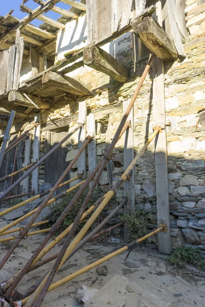 Reconstruction Vieilles Maisons Pierre Pour Repeuplement Villages Anciens Dans Province — Photo