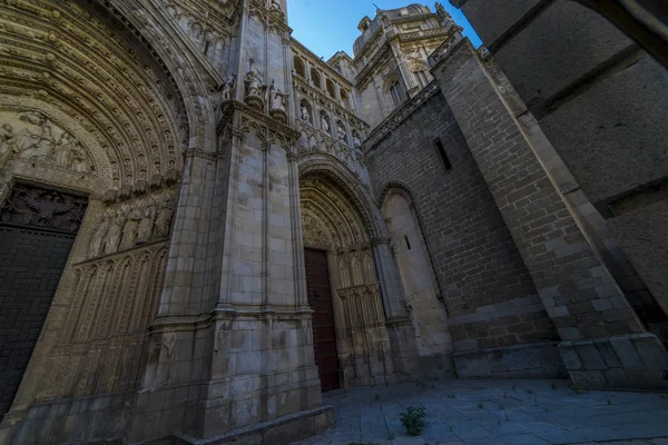 Toledo Cattedrale Primada Santa Maria Toledo Facciata Chiesa Spagnola Stile — Foto Stock