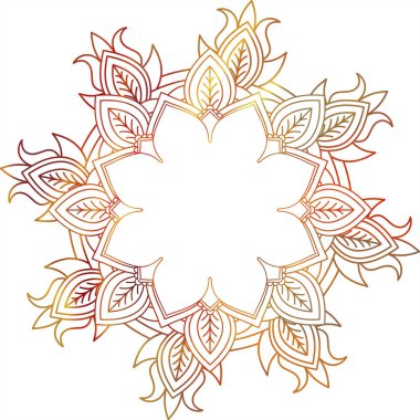 Mandala mehndi etnik desenli buta hindu şark süsleme, kırmızı kıvırmak, çiçek motifi