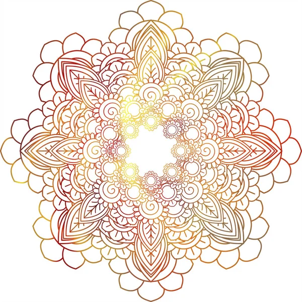 Mandala Mehndi Ethnische Paisley Buta Hindu Orientalischen Ornament Rote Locke — Stockfoto