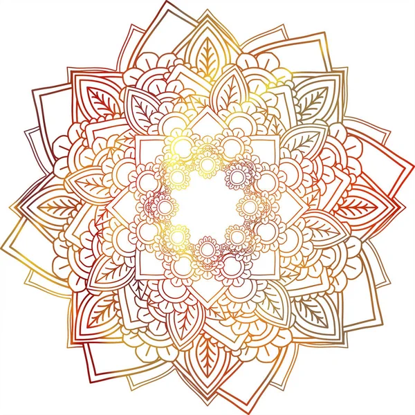 Mandala Mehndi Etnikai Paisley Buta Hindu Keleti Dísz Vörös Göndör — Stock Fotó