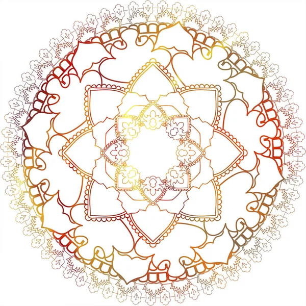 Mandala Mehndi Etniska Paisley Buta Hinduiska Orientalisk Prydnad Röda Curl — Stockfoto