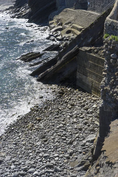 Szikla Sziklák San Juan Gaztelugatxe Island View Baszkföld Történelmi Sziget — Stock Fotó