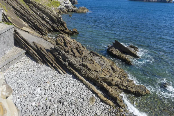 Θέα Στο Νησί San Juan Gaztelugatxe Χώρα Των Βάσκων Ιστορικό — Φωτογραφία Αρχείου