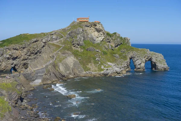 San Juan Gaztelugatxe Vista Isla País Vasco Isla Histórica Con —  Fotos de Stock