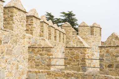 Castilla y Len Avila şehrinin duvarları, İspanya. Müstahkem ortaçağ şehri   