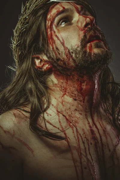 Korsfästelse Representation Golgata Jesus Kristus Korset Heliga Veckan Spanien Mannen — Stockfoto