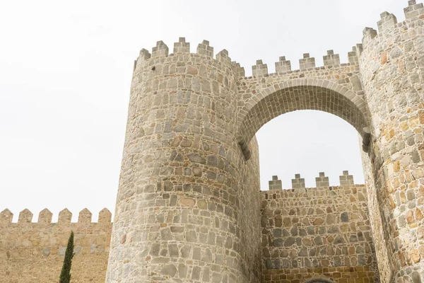 Castilla Len Avila Şehrinin Duvarları Spanya Müstahkem Ortaçağ Şehri — Stok fotoğraf