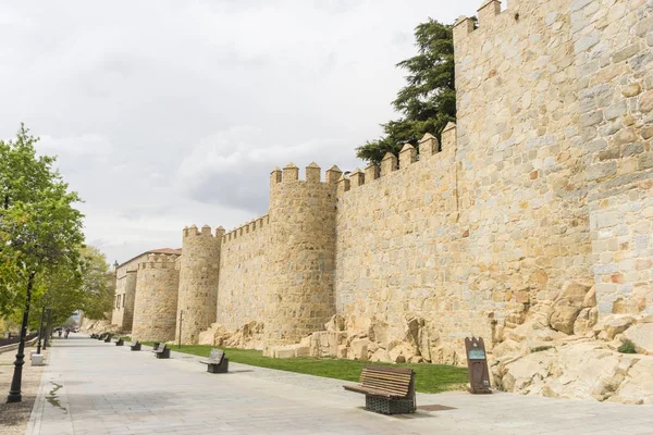 Tourismus Mauern Der Stadt Avila Kastilien Len Spanien Befestigte Mittelalterliche — Stockfoto