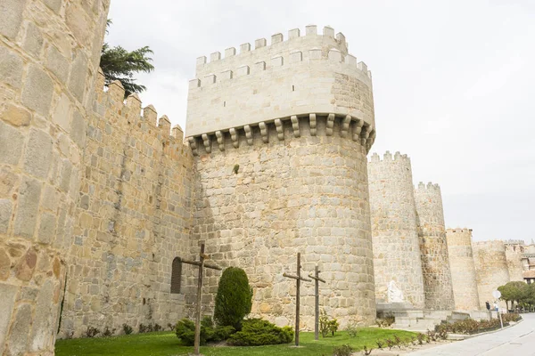 Paredes Cidade Ávila Castilla Len Espanha Cidade Medieval Fortificada — Fotografia de Stock