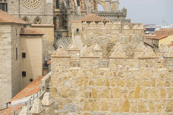 Muren Van Stad Avila Castilla Len Spanje Versterkte Middeleeuwse Stad — Stockfoto