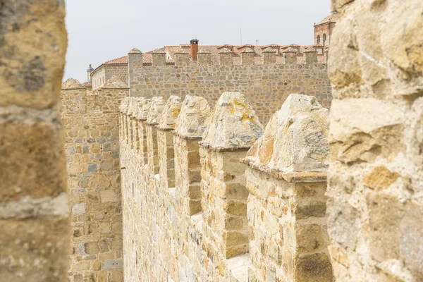 Castilla Len Avila Şehrinin Duvarları Spanya Müstahkem Ortaçağ Şehri — Stok fotoğraf