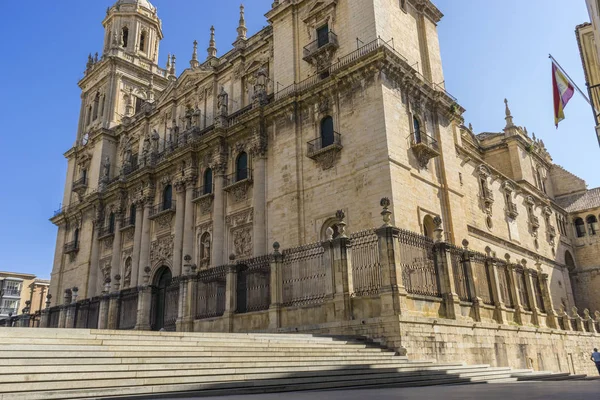 Huvud Fasaden Katedralen Jaen Andalusien Spanien — Stockfoto
