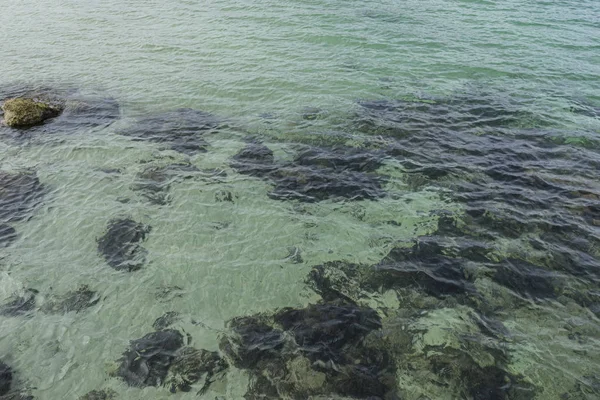 Calm Sea Blue Water Texture Turquoise Tones Medanean Sea Island — стоковое фото
