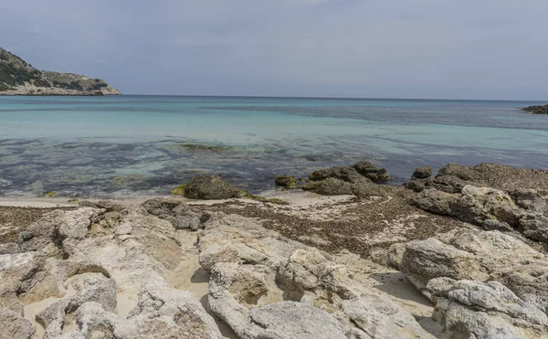 Majorque Eaux Turquoises Calmes Dans Mer Méditerranée Scènes Vacances Avec — Photo