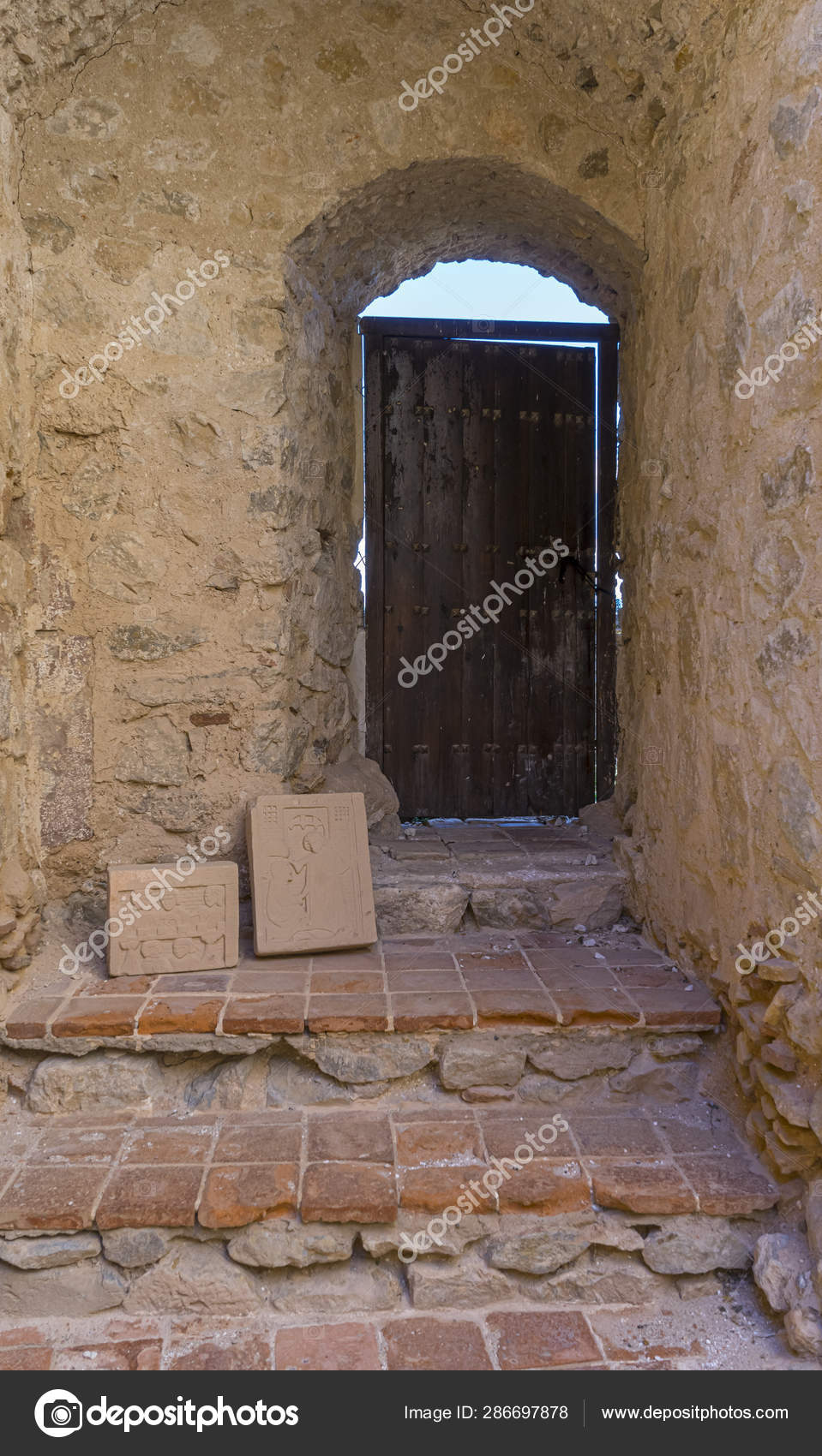 Interior Of A Medieval Castle In Toledo Spain Stone Rooms