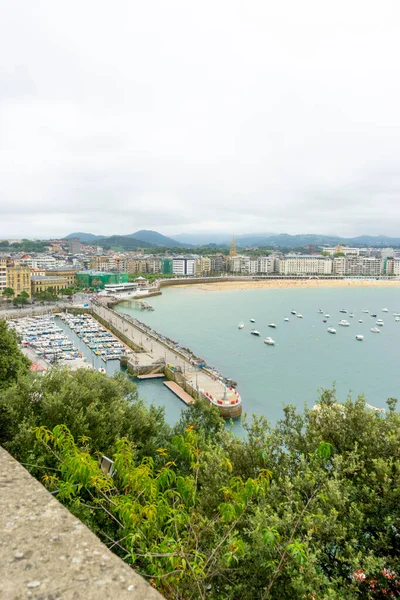 Toerisme Uitzicht Stad San Sebastian Met Concha Strand Vanaf Berg — Stockfoto