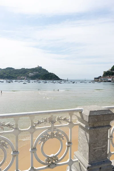 Praia Concha Vista Passeio Monte Igueldo Urgull Fundo Cena Férias — Fotografia de Stock