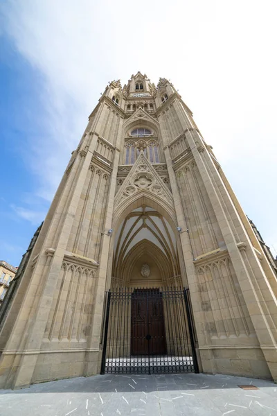 Porta Ingresso Neogotica Cattedrale Buen Pastor Nella Città San Sebastian — Foto Stock