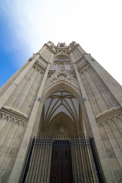 Neogotische Haustür Buen Pastor Kathedrale Der Stadt San Sebastian Baskenland — Stockfoto