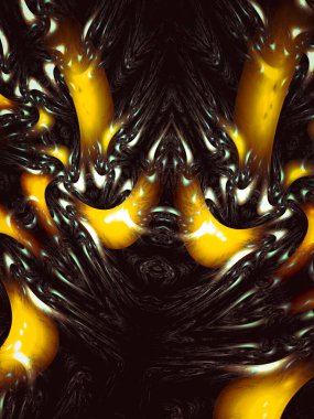 Bilim, fraktallı tasarım, yaratıcı arkaplan bitkisi yaprakları, dalgalar ve kıvrımlı şekiller, reklam ve tasarımlar için dekoratif görüntü