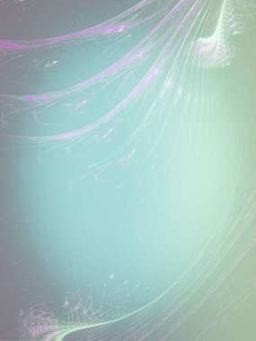 Fraktallı tasarım görüntüsü, yaratıcı arkaplan bitki yaprakları, dalgalar ve sinsi şekiller, reklam veya tasarımlar için dekoratif görüntü