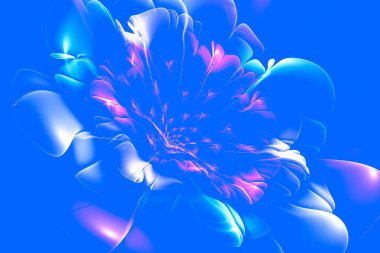 Mavi desenli, soyut modern arkaplan. Web tasarımı, el ilanları veya sanat eserleri için fraktal şekiller.