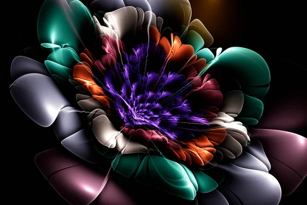 Σκούρο Φράκταλ Λουλούδι Διαλογισμό Ηρεμία Και Χαλάρωση Αφηρημένη Σύγχρονη Φόντο — Φωτογραφία Αρχείου