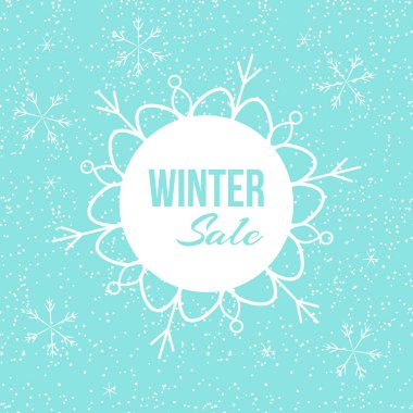 Vektör çizim kar taneleri ve yazı 