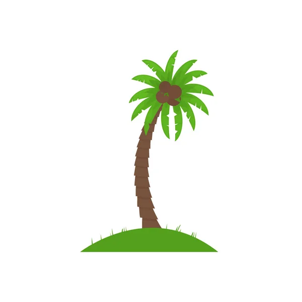 Vektorillustration Med Palm Tree Isolerad Vit Bakgrund Cartoon Handflatorna Liten — Stock vektor