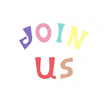  Tebrik parlak boyama yazıt Vektör illüstrasyon Bize katılın.